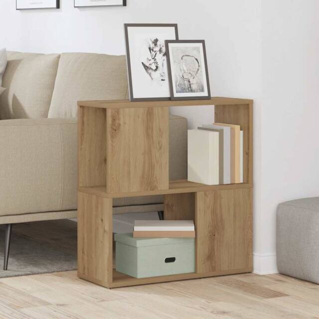 Berkfield Home Decorative Book Cabinet Artisan Oak 60x24x63 cm Engineered Wood in Brown - Size: 60 x 24 x 63 cm - image 1