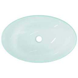 Berkfield Home Modern Basin Tempered Glass 54.5x35x15.5 cm Frosted in Mint - thumbnail 5