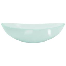 Berkfield Home Modern Basin Tempered Glass 54.5x35x15.5 cm Frosted in Mint