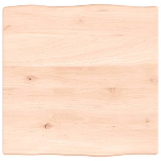 Berkfield Home Table Top 40x40x2 cm Untreated Solid Wood Oak Live Edge in Light Tan - Size: 40 x 40 x 2 cm - image 1
