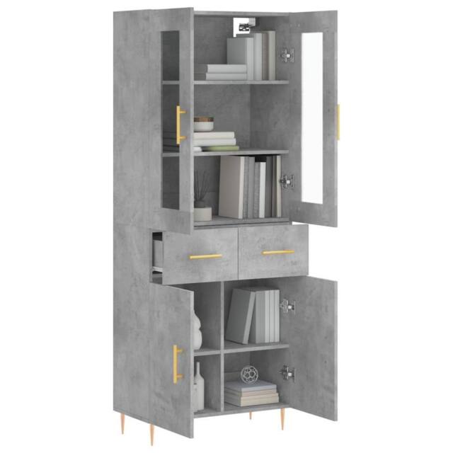 Berkfield Home Highboard Concrete Grey 69.5x34x180 cm Engineered Wood - image 1