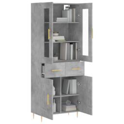 Berkfield Home Highboard Concrete Grey 69.5x34x180 cm Engineered Wood - thumbnail 1