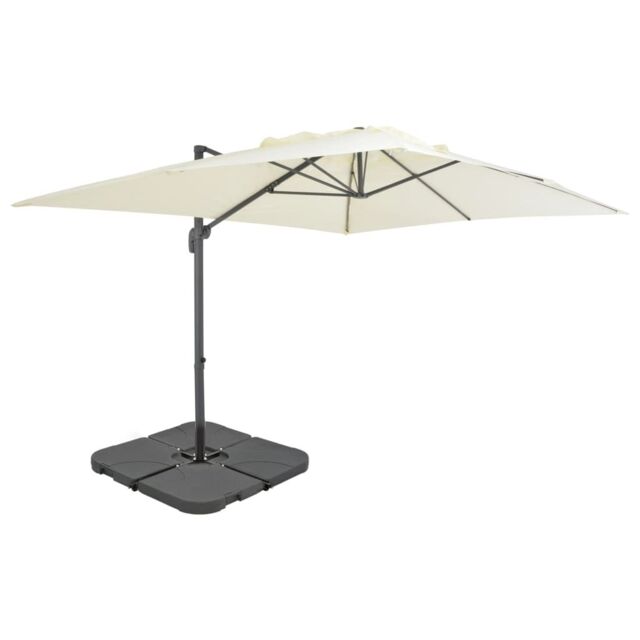 Berkfield Home Outdoor Umbrella with Portable Base Sand in Beige - image 1