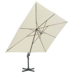 Berkfield Home Outdoor Umbrella with Portable Base Sand in Beige - thumbnail 4