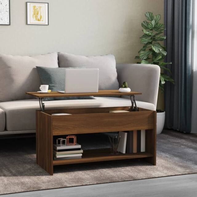 Berkfield Home Coffee Table Brown Oak 102x50x52.5 cm Engineered Wood - image 1