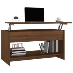 Berkfield Home Coffee Table Brown Oak 102x50x52.5 cm Engineered Wood - thumbnail 4