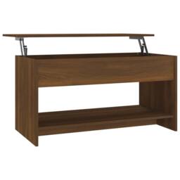 Berkfield Home Coffee Table Brown Oak 102x50x52.5 cm Engineered Wood - thumbnail 2