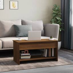Berkfield Home Coffee Table Brown Oak 102x50x52.5 cm Engineered Wood - thumbnail 3