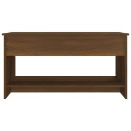 Berkfield Home Coffee Table Brown Oak 102x50x52.5 cm Engineered Wood - thumbnail 6