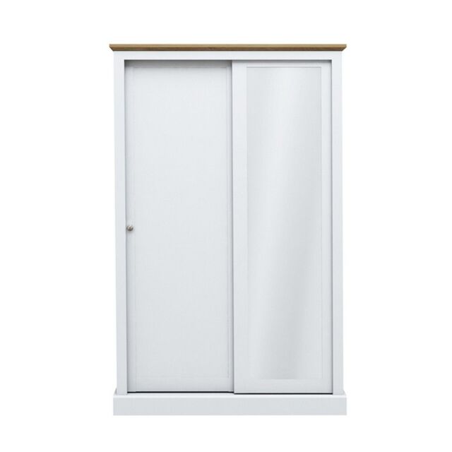 Lemon Pavilion Furniture Devon 2 Door Sliding Wardrobe - L57.7 x W113.8 x H181.6 cm - White - Size: 1 Pack - image 1