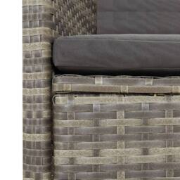 Berkfield Home 7 Piece Garden Dining Set with Cushions Grey Poly Rattan - thumbnail 6