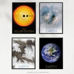 Artery8 Wall Art Print Pack of 4 NASA Our Solar System The Sun & Planet Earth Images from Space Kamchatka Volcanoes Glaciers Living Room s Set - thumbnail 5