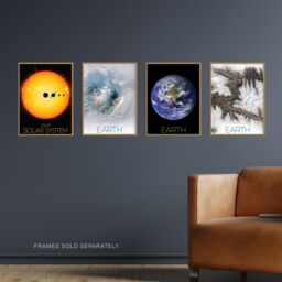Artery8 Wall Art Print Pack of 4 NASA Our Solar System The Sun & Planet Earth Images from Space Kamchatka Volcanoes Glaciers Living Room s Set - thumbnail 2