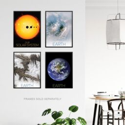 Artery8 Wall Art Print Pack of 4 NASA Our Solar System The Sun & Planet Earth Images from Space Kamchatka Volcanoes Glaciers Living Room s Set - thumbnail 3