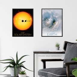 Artery8 Wall Art Print Pack of 4 NASA Our Solar System The Sun & Planet Earth Images from Space Kamchatka Volcanoes Glaciers Living Room s Set - thumbnail 6