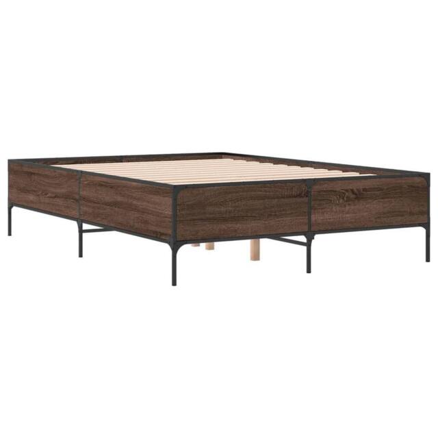 Berkfield Home Durable Bed Frame without Mattress Brown Oak 120x200 cm - Size: Small Double - image 1