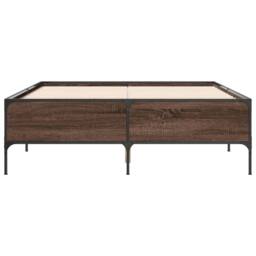 Berkfield Home Durable Bed Frame without Mattress Brown Oak 120x200 cm - Size: Small Double - thumbnail 4