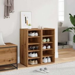 Berkfield Home Shoe Cabinets 2 pcs Artisan Oak 32x35x70 cm Engineered Wood in Brown - Size: 32 x 35 x 70 cm - thumbnail 3