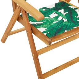 Berkfield Home Reclining Garden Chairs 6 pcs Green Fabric & Solid Wood - thumbnail 8
