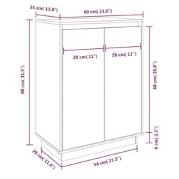 Berkfield Home Shoe Cabinet 60x35x80 cm Solid Wood Pine in Light Tan - Size: 60 x 35 x 80 cm - thumbnail 9