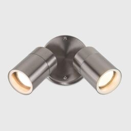 ValueLights Barrow Pair of 2 Way Silver Outdoor Wall Downlight - thumbnail 3