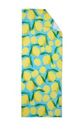 Catherine Lansfield 'Lemons' Cotton Beach Sun Lounger Towel in Aqua - thumbnail 4