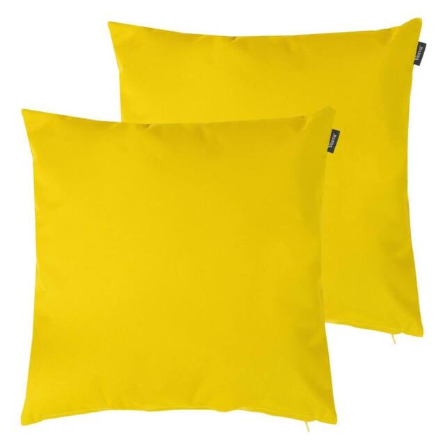 icon Indoor Outdoor Cushion Set of 2 Slate Grey Water Resistant Cushions in Yellow - Size: 43 cm x 43 cm - image 1