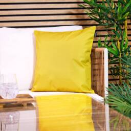 icon Indoor Outdoor Cushion Set of 2 Slate Grey Water Resistant Cushions in Yellow - Size: 43 cm x 43 cm - thumbnail 2