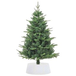 Berkfield Home Christmas Tree Skirt White √ò65x23 cm Plastic - Size: 65x23 cm - thumbnail 4