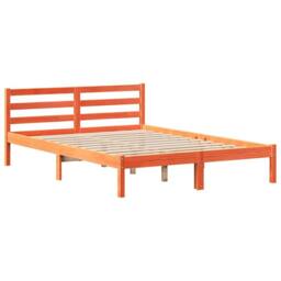 Berkfield Home Decorative Bed Frame without Mattress Wax Brown 160x200 cm Solid - thumbnail 7