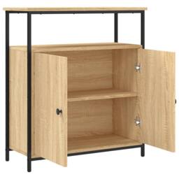 Berkfield Home Sideboard Sonoma Oak 70x30x80 cm Engineered Wood in Light Oak - Size: 70 x 30 x 80 cm - thumbnail 5