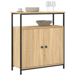 Berkfield Home Sideboard Sonoma Oak 70x30x80 cm Engineered Wood in Light Oak - Size: 70 x 30 x 80 cm - thumbnail 1