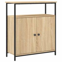 Berkfield Home Sideboard Sonoma Oak 70x30x80 cm Engineered Wood in Light Oak - Size: 70 x 30 x 80 cm - thumbnail 3