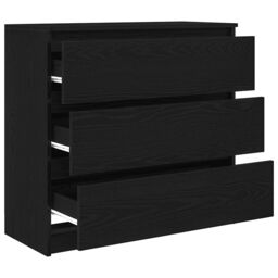 Berkfield Home Sideboard Black Oak 80x35x76 cm Engineered Wood - Size: 80 x 35 x 76 cm - thumbnail 5