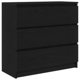 Berkfield Home Sideboard Black Oak 80x35x76 cm Engineered Wood - Size: 80 x 35 x 76 cm - thumbnail 2