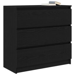 Berkfield Home Sideboard Black Oak 80x35x76 cm Engineered Wood - Size: 80 x 35 x 76 cm - thumbnail 4