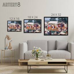 "Artery8 Spybuck Shawnee Buffalo Dance Framed Canvas Wall Art Print - Size: W24"" x H32""" - thumbnail 4