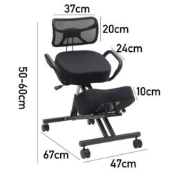 KORVIXA Ergonomic Posture Orthopaedic Stool Office Seat in Black - Size: 100 cm x 100 cm - thumbnail 2