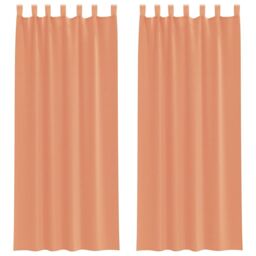 Berkfield Home Voile Curtains with Rod Pockets 2 pcs Terracotta in Brown - thumbnail 2