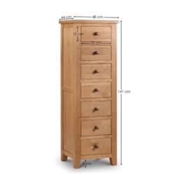 Cheshire Premium Kingsley 7 Drawer Chest - Oak in Brown - thumbnail 8