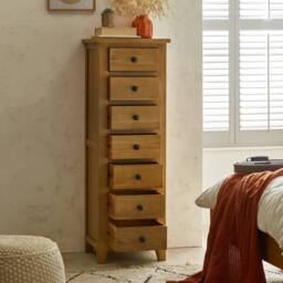 Cheshire Premium Kingsley 7 Drawer Chest - Oak in Brown - thumbnail 3