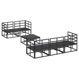 Berkfield Home Garden Sofa Set 6 pcs Black 70 x 70 x 32 cm Aluminium - thumbnail 8