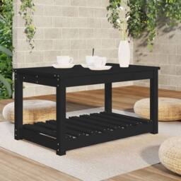 Berkfield Home Garden Table Black 82.5x50.5x45 cm Solid Wood Pine
