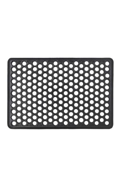 JVL Honeycomb Rubber Ring Scraper Doormat 40x60cm in Black - Size: 40 cm x 60 cm - image 1