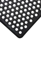 JVL Honeycomb Rubber Ring Scraper Doormat 40x60cm in Black - Size: 40 cm x 60 cm - thumbnail 4