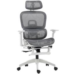 KORVIXA Grey & White Executive Office Chair with Lumbar Support - Size: 100 cm - thumbnail 5