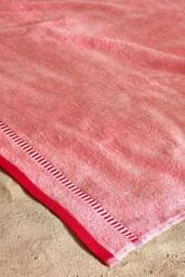 Catherine Lansfield 'Beach Huts' Cotton Extra Large Beach Towel in Coral - thumbnail 3