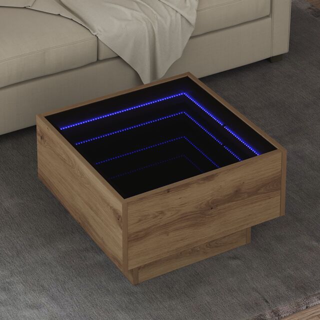 Berkfield Home Coffee Table Artisan oak 50 x 50 x 30 cm Engineered wood in Brown - image 1