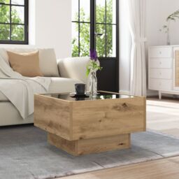 Berkfield Home Coffee Table Artisan oak 50 x 50 x 30 cm Engineered wood in Brown - thumbnail 5