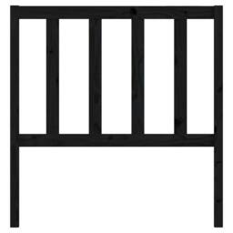 Berkfield Home Beautiful Bed Headboard Black 81x4x100 cm Solid Wood Pine - Size: 81 x 4 x 100 cm - thumbnail 4